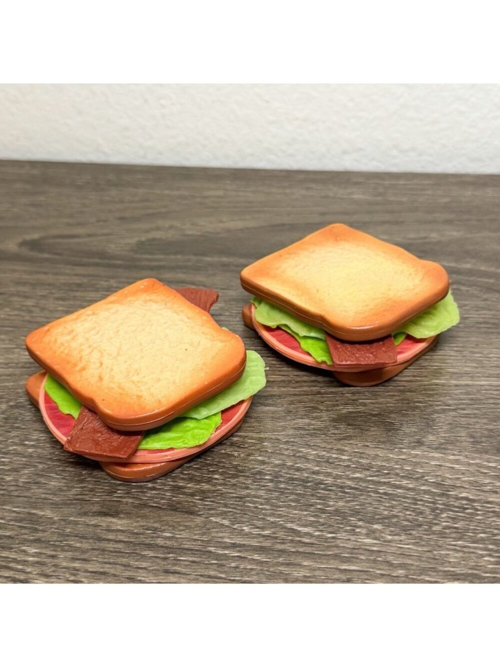Vintage Realistic Play Food Bacon Lettuce Ham Mini Sandwiches Hong Kong